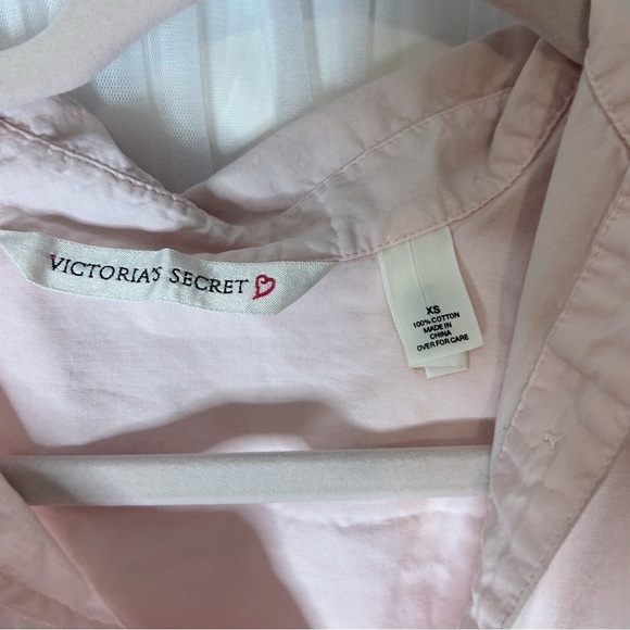 Victoria's Secret Pink 3/4 Sleeve Polo Button Down Sleep Shirt - Picture 7 of 8